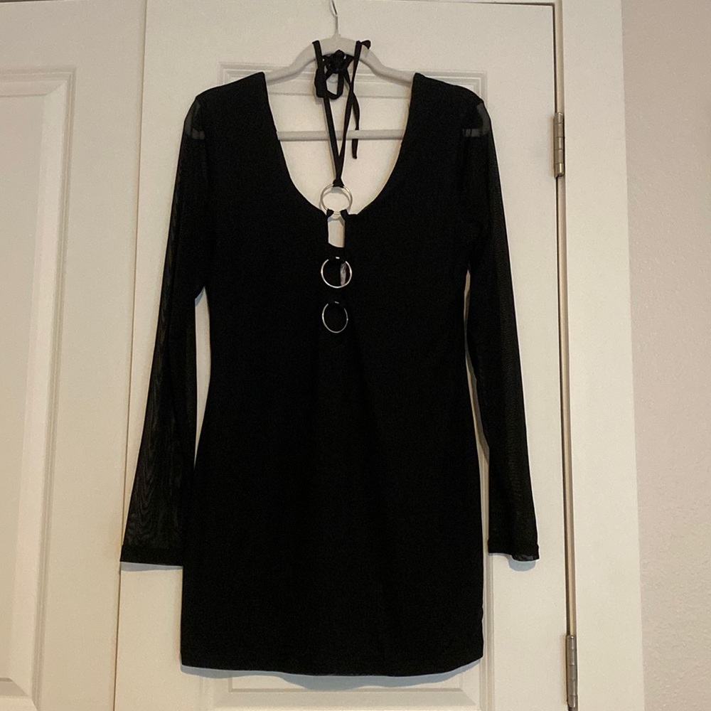 princess polly black mesh dress